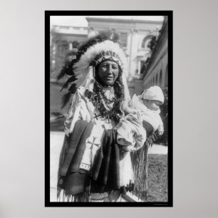 Sioux Chief Gepunktet Crow and Baby 1929 Poster