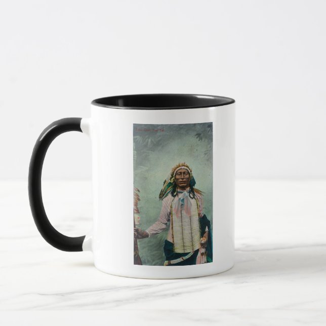 Sioux Chief Iron Schwanz Portrait Tasse (Links)