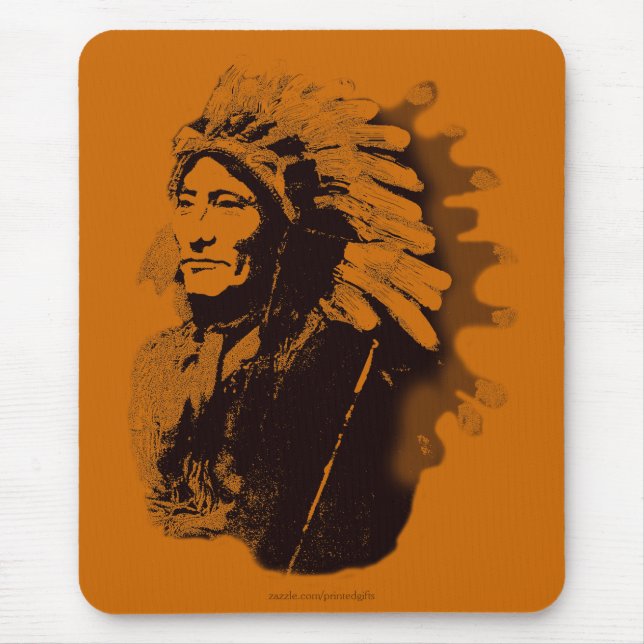 Sioux Chieftain Native American Gift Mousepad (Vorne)