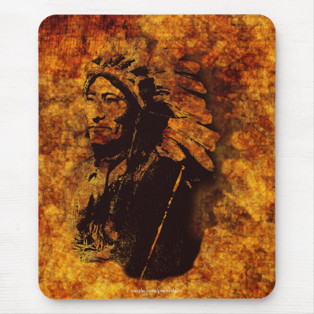 Sioux Chieftain Native American Gift Mousepad (Vorne)