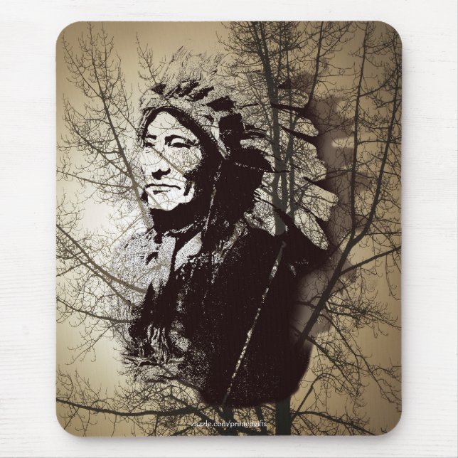 Sioux Chieftain Native American Gift Mousepad (Vorne)