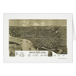 Sioux City, IA panoramische Karte - 1888