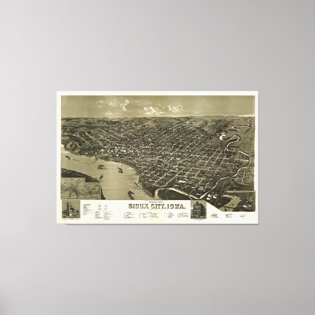 Sioux City, Iowa (1888) Leinwanddruck (Vorderseite)