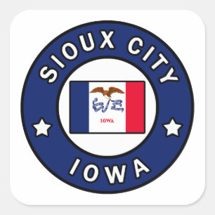 Sioux City Iowa Quadratischer Aufkleber