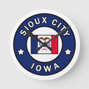 Sioux City Iowa Runde Wanduhr