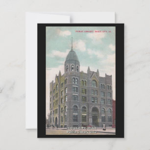 Sioux City Iowa, Vintage öffentliche Bibliothek In Postkarte