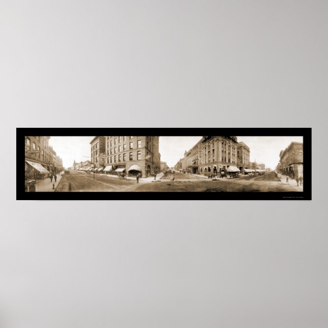 Sioux Falls SD Streets Foto 1907 Poster (Vorne)