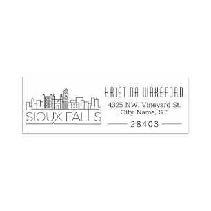 Sioux Falls   Selbstfarbige Briefmarke der benutze Permastempel
