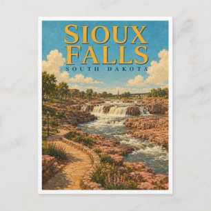 Sioux Falls South Dakota Falls Park GeoSaga Postkarte
