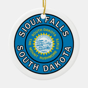 Sioux Falls South Dakota Keramik Ornament
