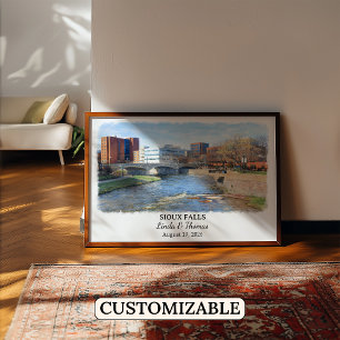 Sioux Falls South Dakota Poster, Aquarell Poster