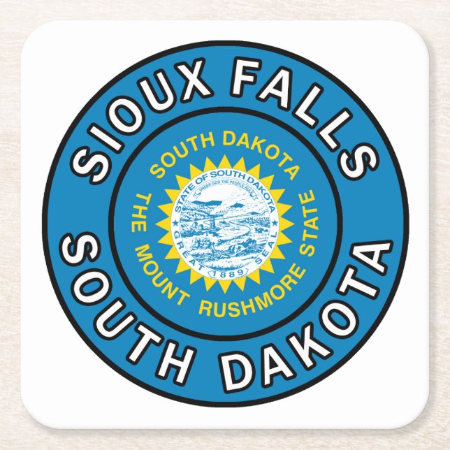 Sioux Falls South Dakota Rechteckiger Pappuntersetzer (Vorderseite)