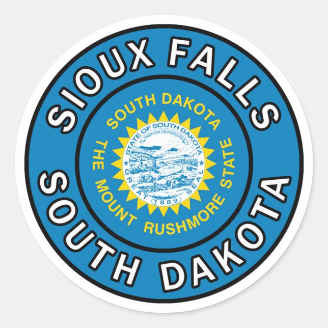 Sioux Falls South Dakota Runder Aufkleber (Vorderseite)