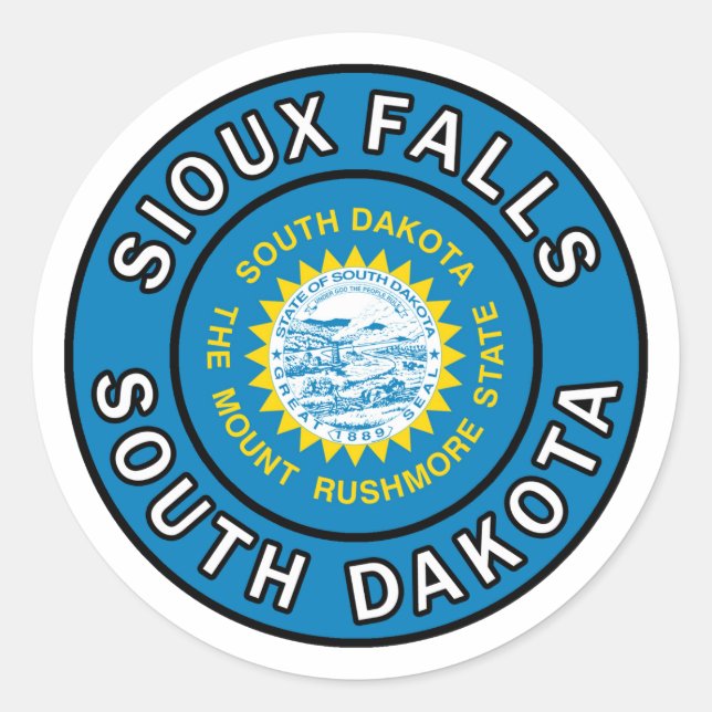 Sioux Falls South Dakota Runder Aufkleber (Vorderseite)