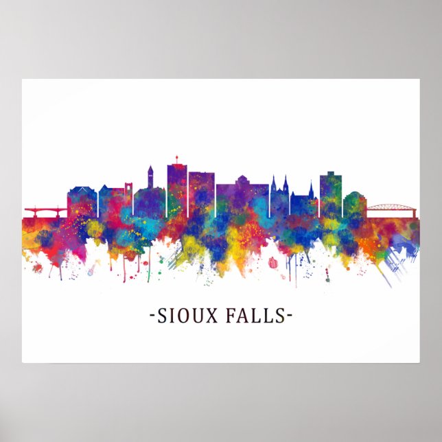 Sioux Falls South Dakota Skyline Poster (Vorne)