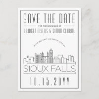 Sioux Falls Wedding Stylistic Skyline Save the Dat