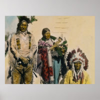 Sioux Indian Gray Eagle and Family Stereoview Post