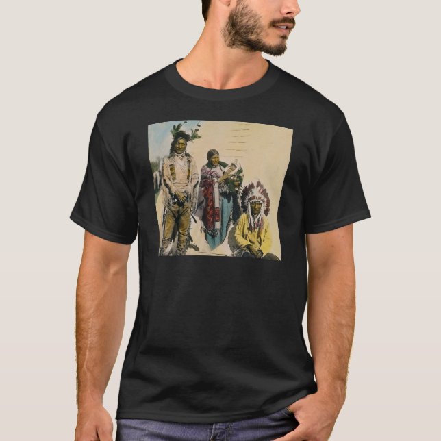 Sioux indisches graues Eagle und Familie T-Shirt (Vorderseite)