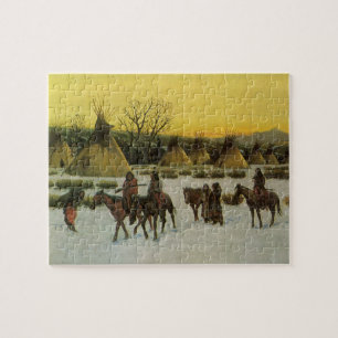 Sioux-Lager bei Wounded Knee von John Hauser Puzzle