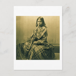 Sioux-Musikerin Mädchen Sepia Postkarte