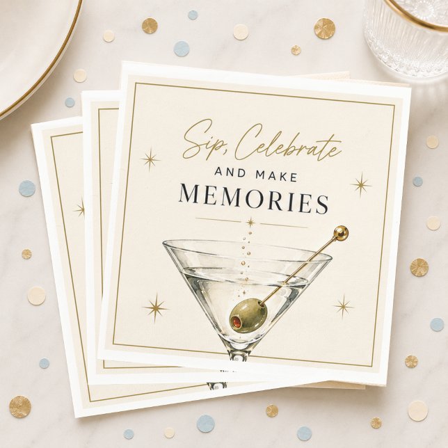 Sip and Celebrate Martini-Party  Serviette (Von Creator hochgeladen)