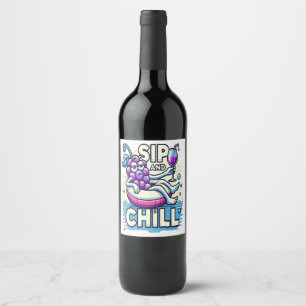 Sip and Chill Weinetikett