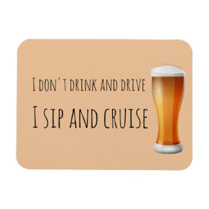 Sip and Cruise Beer Funny Door Marker Magnet