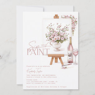 Sip-and-Paint-Brautparty Einladung