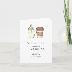 Sip and See Baby Dusche Minimalistische Babydusche Einladung