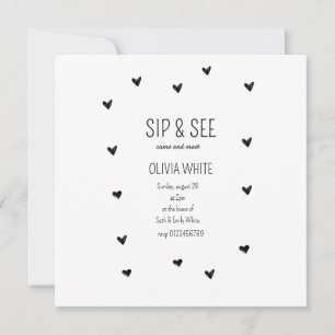 Sip and See Baby Shower Minimalistische Babyparty Save The Date