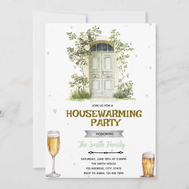 Sip and See Housewarming Invitation Einladung (Vorderseite)