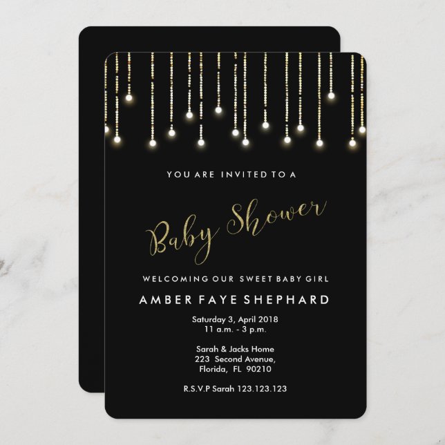 Sip and See lade, new baby, Welcome Party Einladung (Vorne/Hinten)