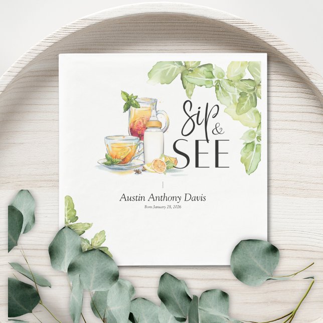 Sip and See Meet The Baby Serviette (Von Creator hochgeladen)