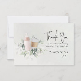 Sip and see new Baby Customizable Dankeschön Card Dankeskarte