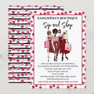 Sip and Shop Pop-Up-Shop Kirscheinladung Einladung