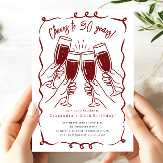 Sip & Celebrate: 30 Jahre Geburtstag Einladung