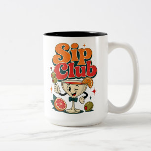Sip Club Retro Cocktail Zweifarbige Tasse