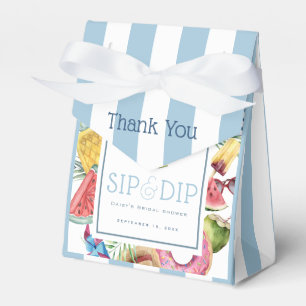 Sip & Dip Pool Party Regenschirm Blaue Brautparty Geschenkschachtel