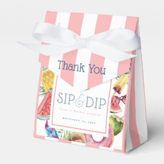 Sip & Dip Pool Party Regenschirm Rosa Brautparty Geschenkschachtel
