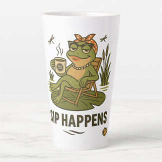 Sip Happens – Frosch Sass Kaffeetasse Milchtasse