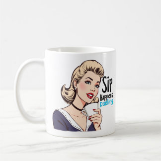 Sip Happens Glamour Retro Sarcastic Tee und Kaffeetasse