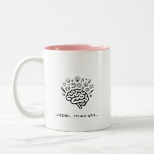 Sip Happens Minimalist Lustige moderne Typografi Zweifarbige Tasse