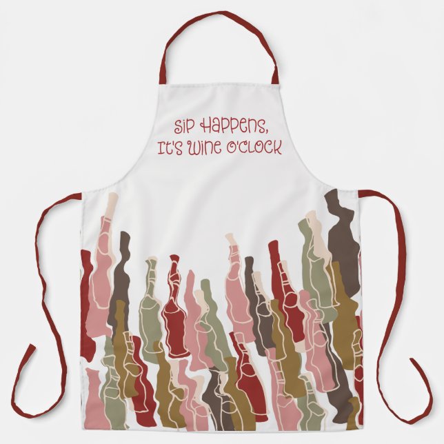 Sip Happens Schürze - Weinliebhaber | Mittel und g (Vorderseite)