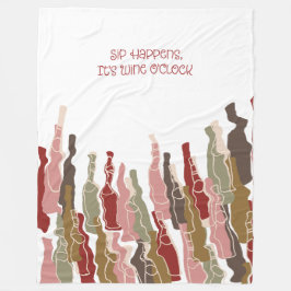 Sip Happens Wine Lover Fleece Blanket