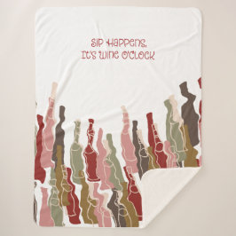 Sip Happens Wine Lover Sherpa Blanket Sherpadecke