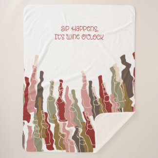 Sip Happens Wine Lover Sherpa Blanket Sherpadecke