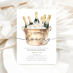 Sip Hooray Champagne Brautparty Einladung