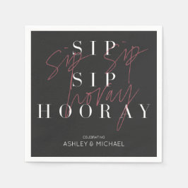 Sip Hooray Modernes Black Celebration Party Serviette