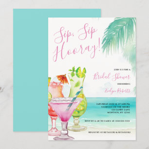 Sip Hooray Tropical Cocktails Brautparty Einladung