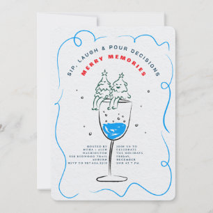 SIP, LAUGH & POUR DECISIONS WEIHNACHTSPARTY EINLADUNG